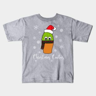 Christmas Cactus - Cute Cactus With Christmas Scarf Kids T-Shirt